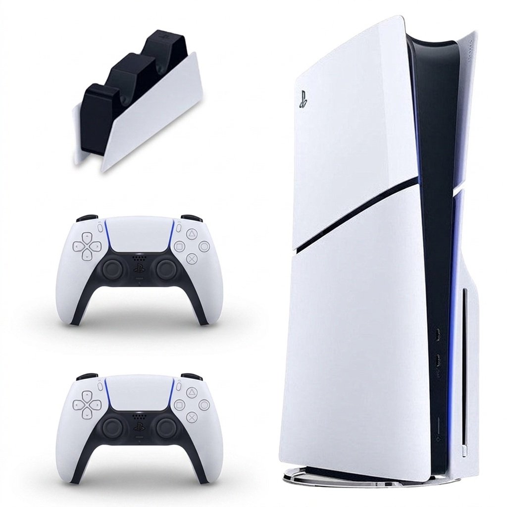 کنسول بازی سونی مدل PlayStation 5 Slim ظرفیت ۱ ترابایت (نسخه دیسک‌خور) به همراه دسته اضافی Galactic Purple