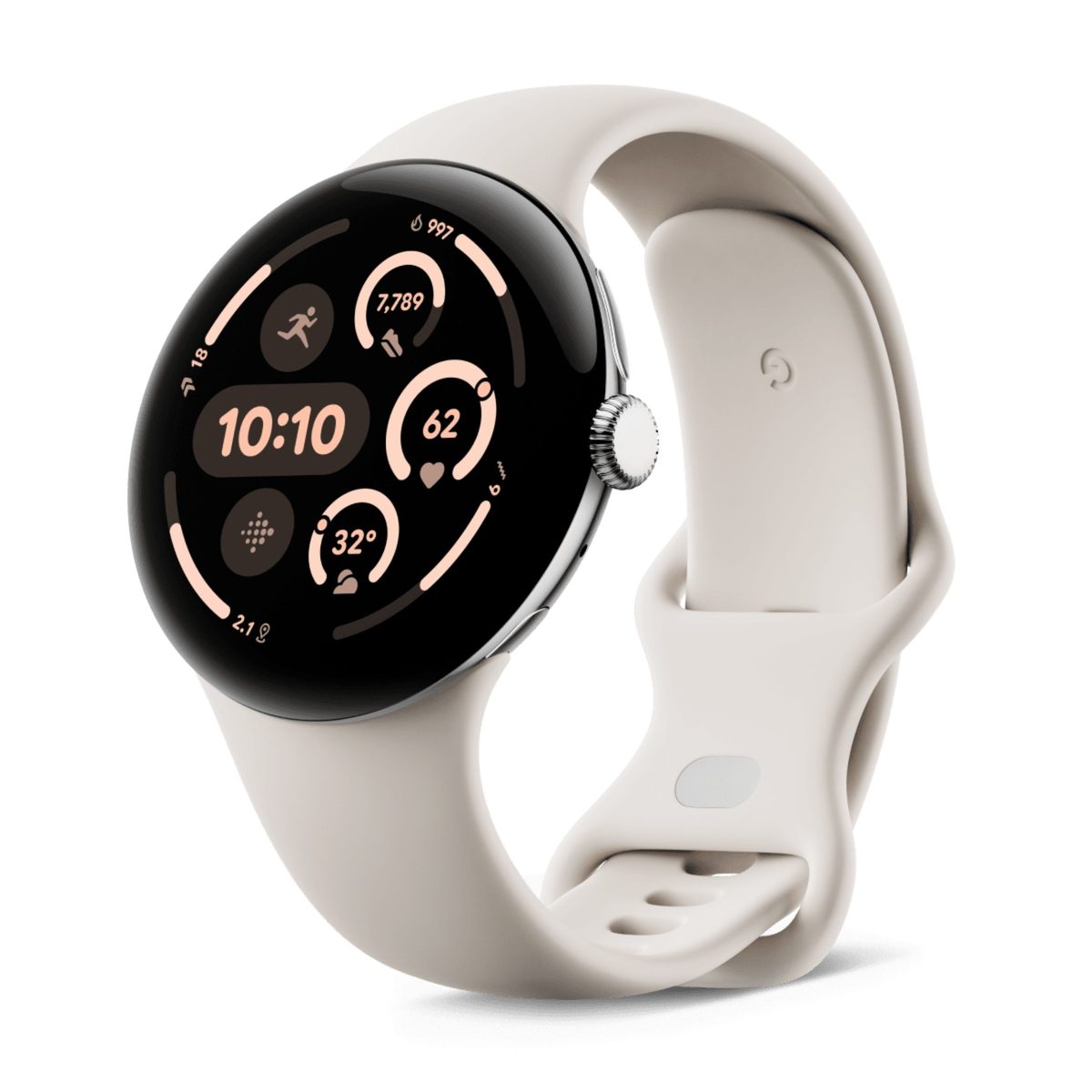 ساعت هوشمند 45 میلیمتری گوگل مدل Pixel Watch 3 با بند سیلیکونی